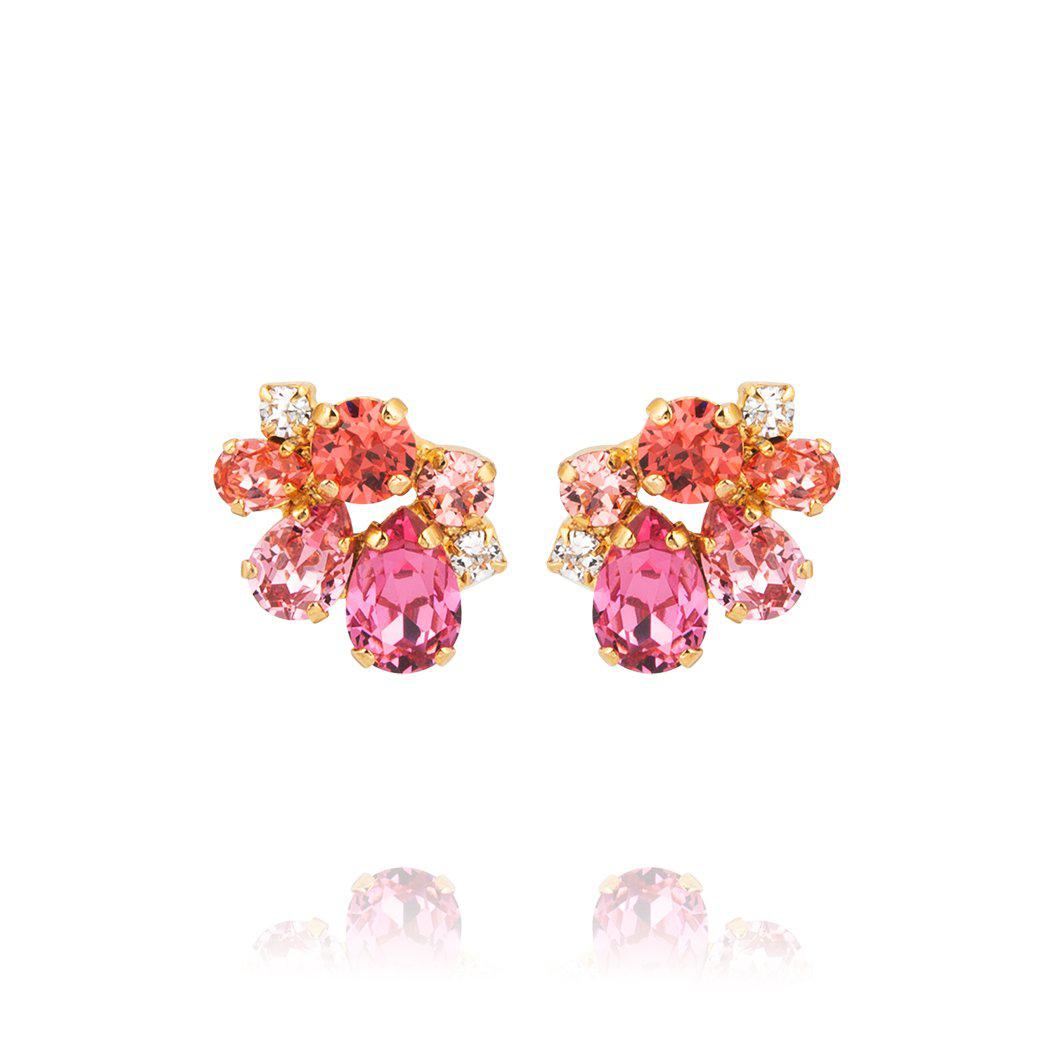 Caroline Svedbom Katie Earrings gold, Coral Combo