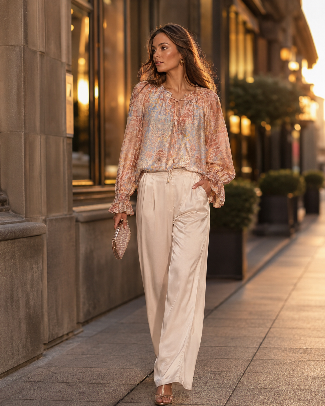From Paris With Love Rose Print bluse