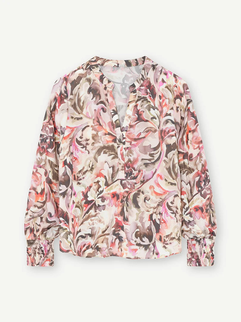 GUSTAV Cana Bluse, Mocha w. Henna Print
