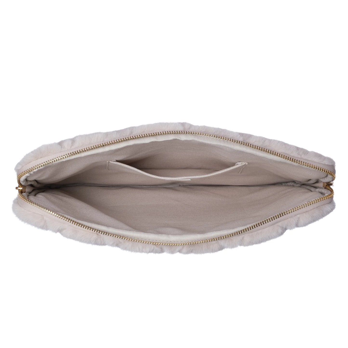 DARK Faux Fur Quilted Mac Cover, Sand