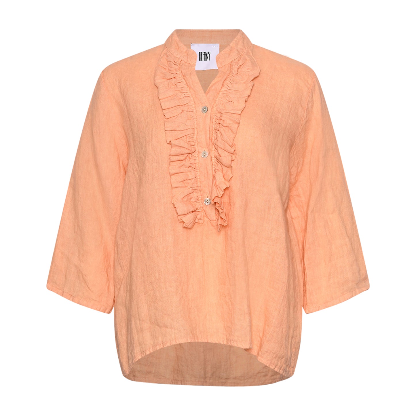 TIFFANY linbluse Harper Ruffle, apricot