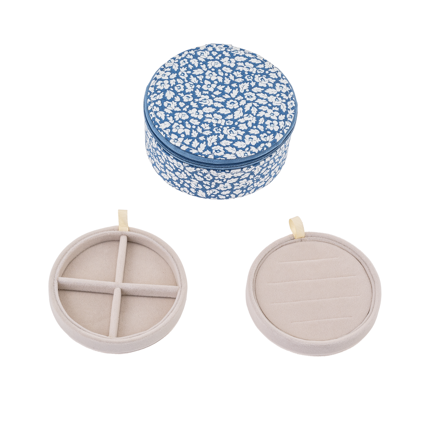 BON DEP Jewelry box round mw Liberty Feather Blue
