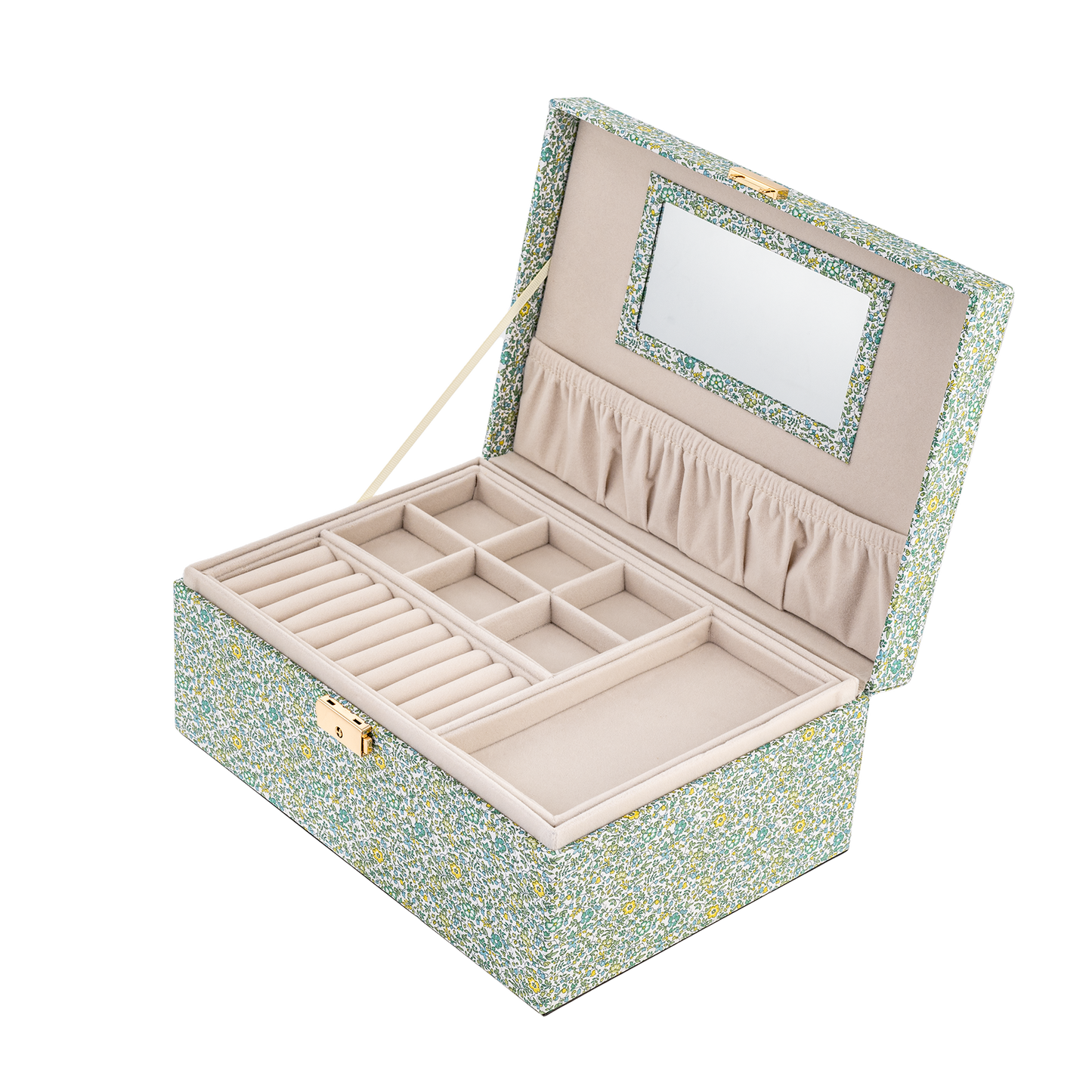 BON DEP Jewelry box square mw Liberty Katie and Millie Green