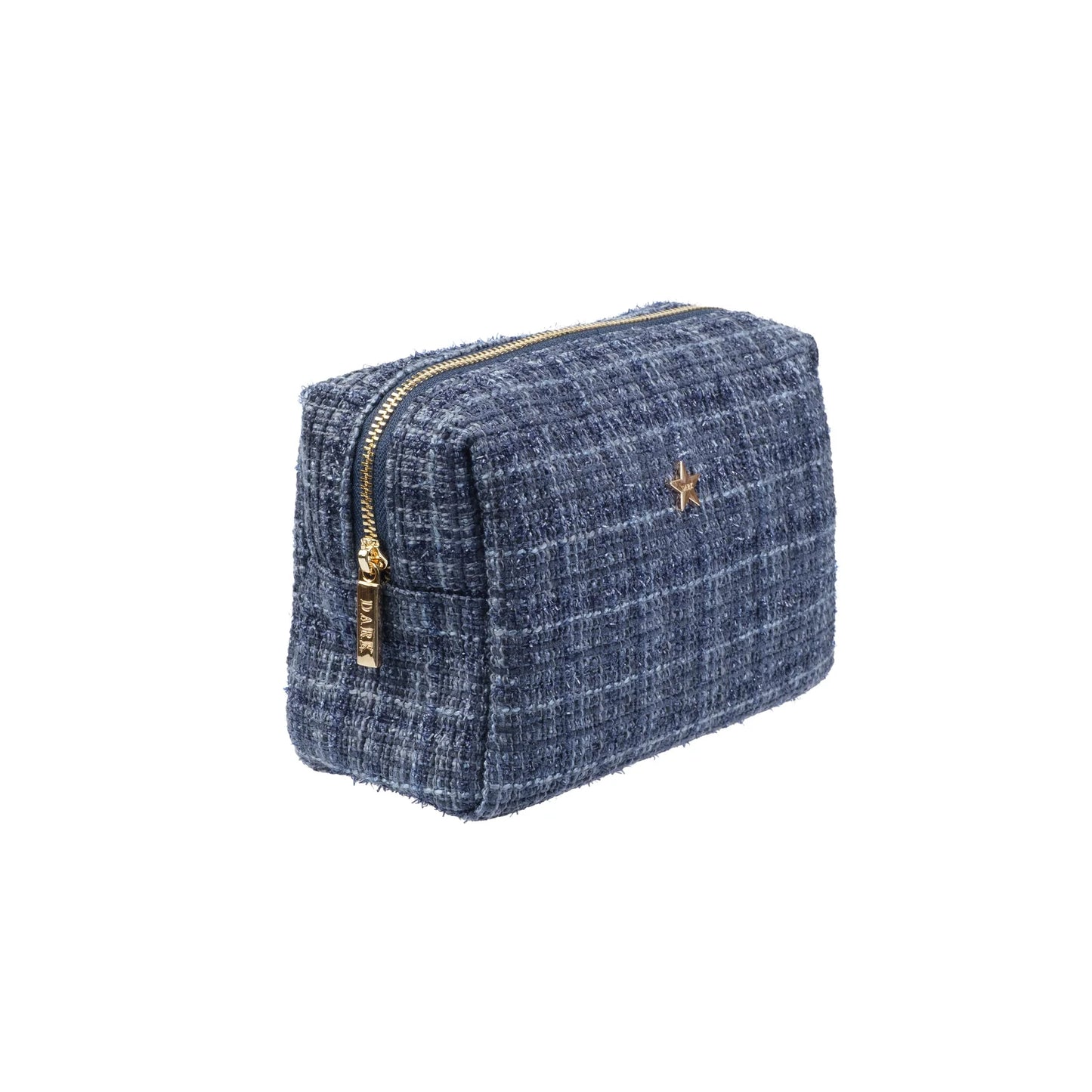 DARK Tweed Make-up Pouch Small, Grisalle Blue