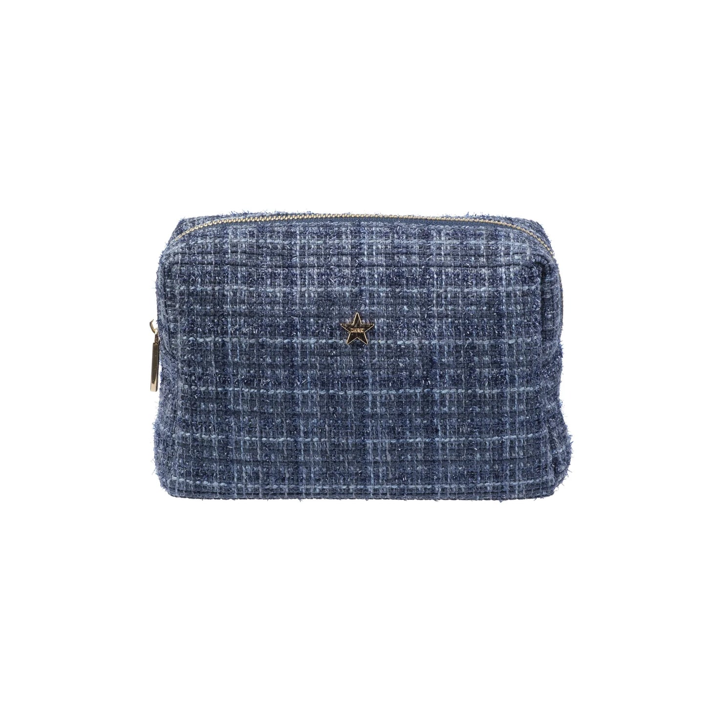 DARK Tweed Make-up Pouch Small, Grisalle Blue