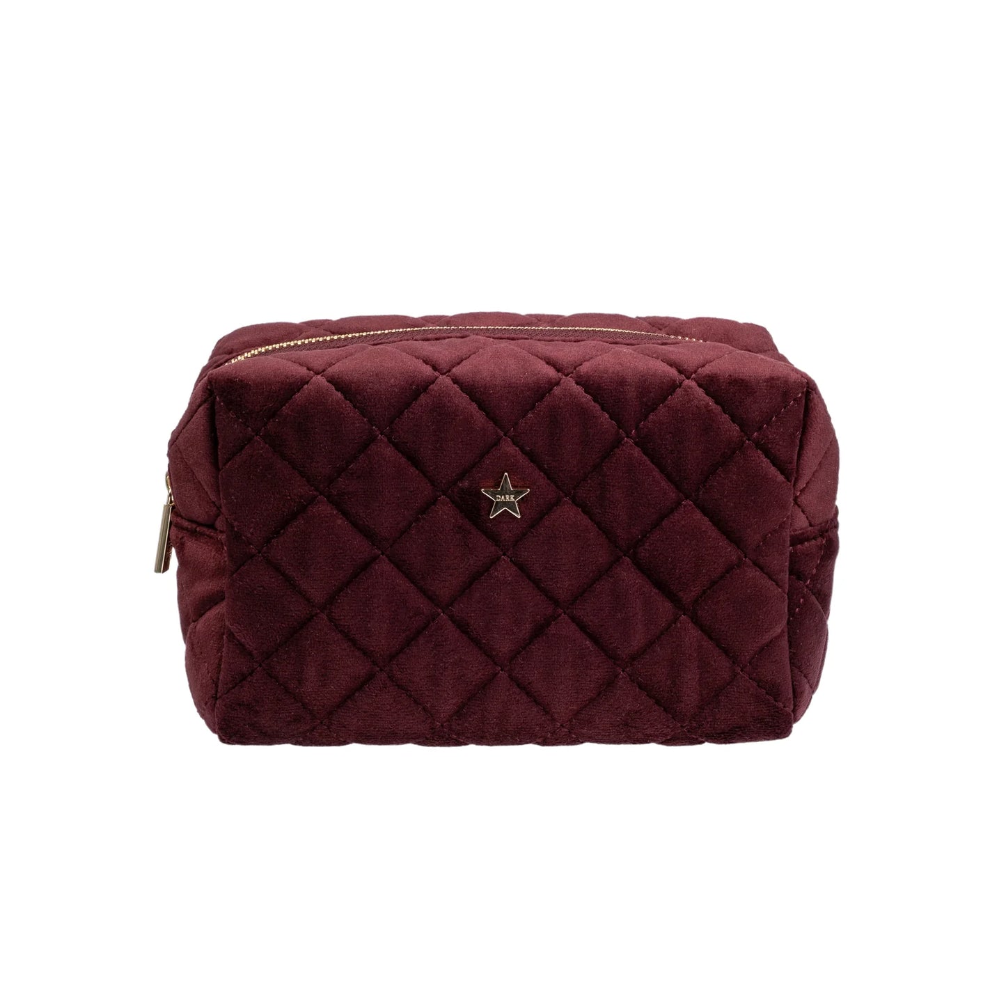 DARK Velvet Square Quilted Make-up Pouch Small, Maroon