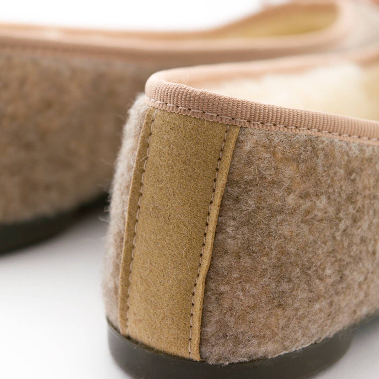 Beige ballet slippers for home