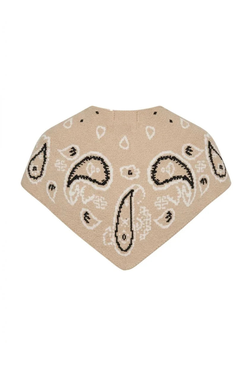From Paris With Love Paisley Small Scarf Beige