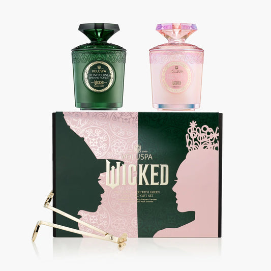 VOLUSPA Pink goes good whit green, candle duo set