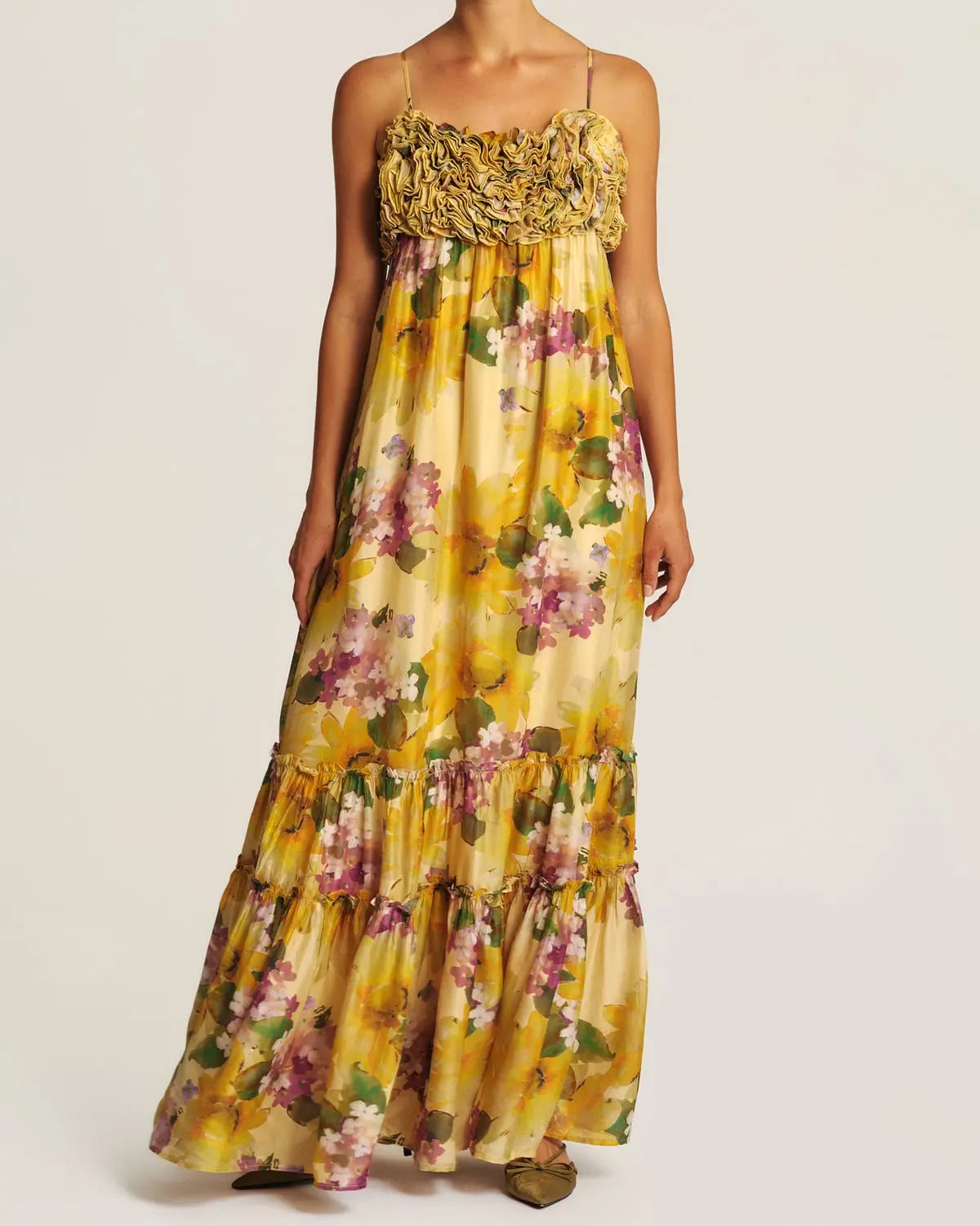 BY TIMO Organza Strap Sunflower Dress