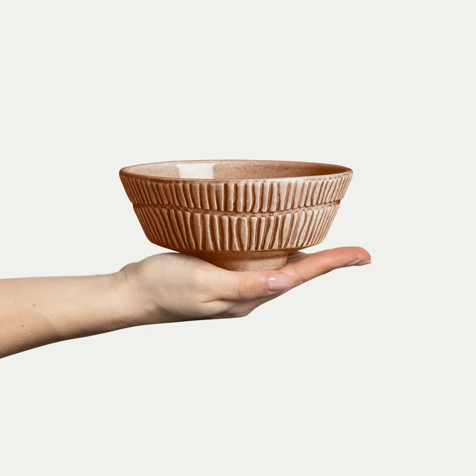 MATEUS Stripes Bowl 15cm/50cl Cinnamon