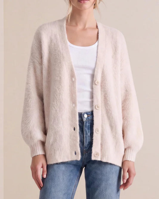 BY TIMO Hairy Knit V-Neck Jacket, Soft