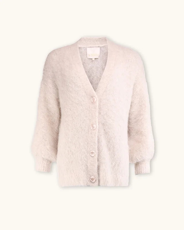 BY TIMO Hairy Knit V-Neck Jacket, Soft