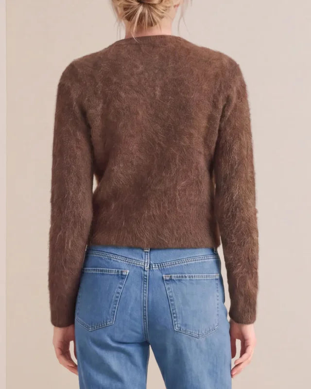 BY TIMO Hairy Knit Jacket, Brown