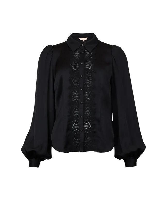 BY TIMO Satin Shirt, Black