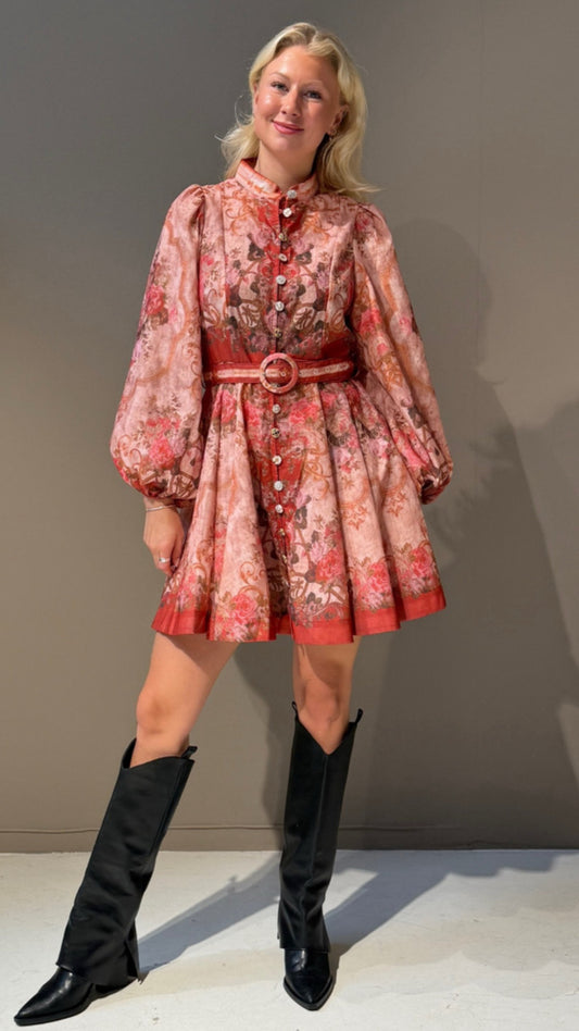 FROM PARIS WITH LOVE mini dress bordeaux paisley print