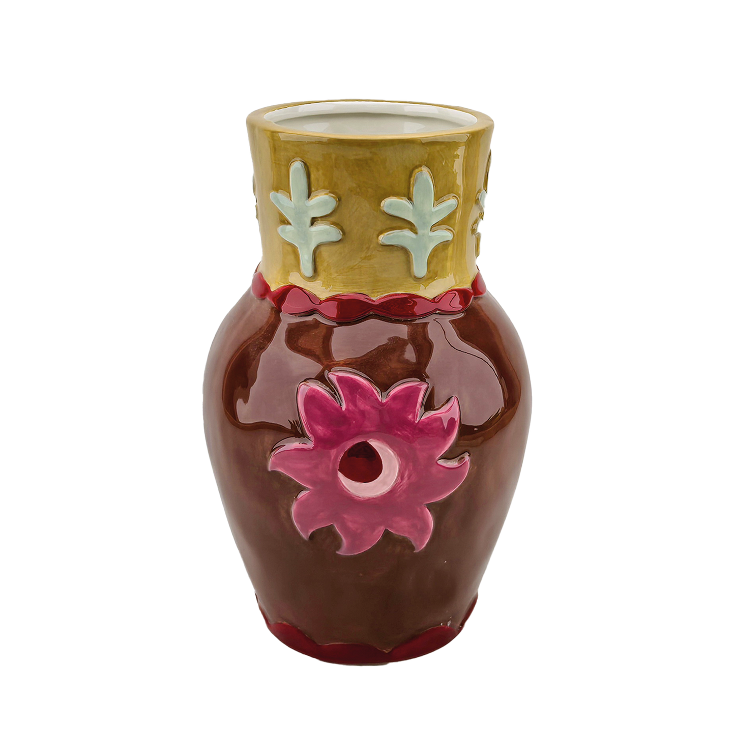 Brown sun vase D13.4 H21.3 cm