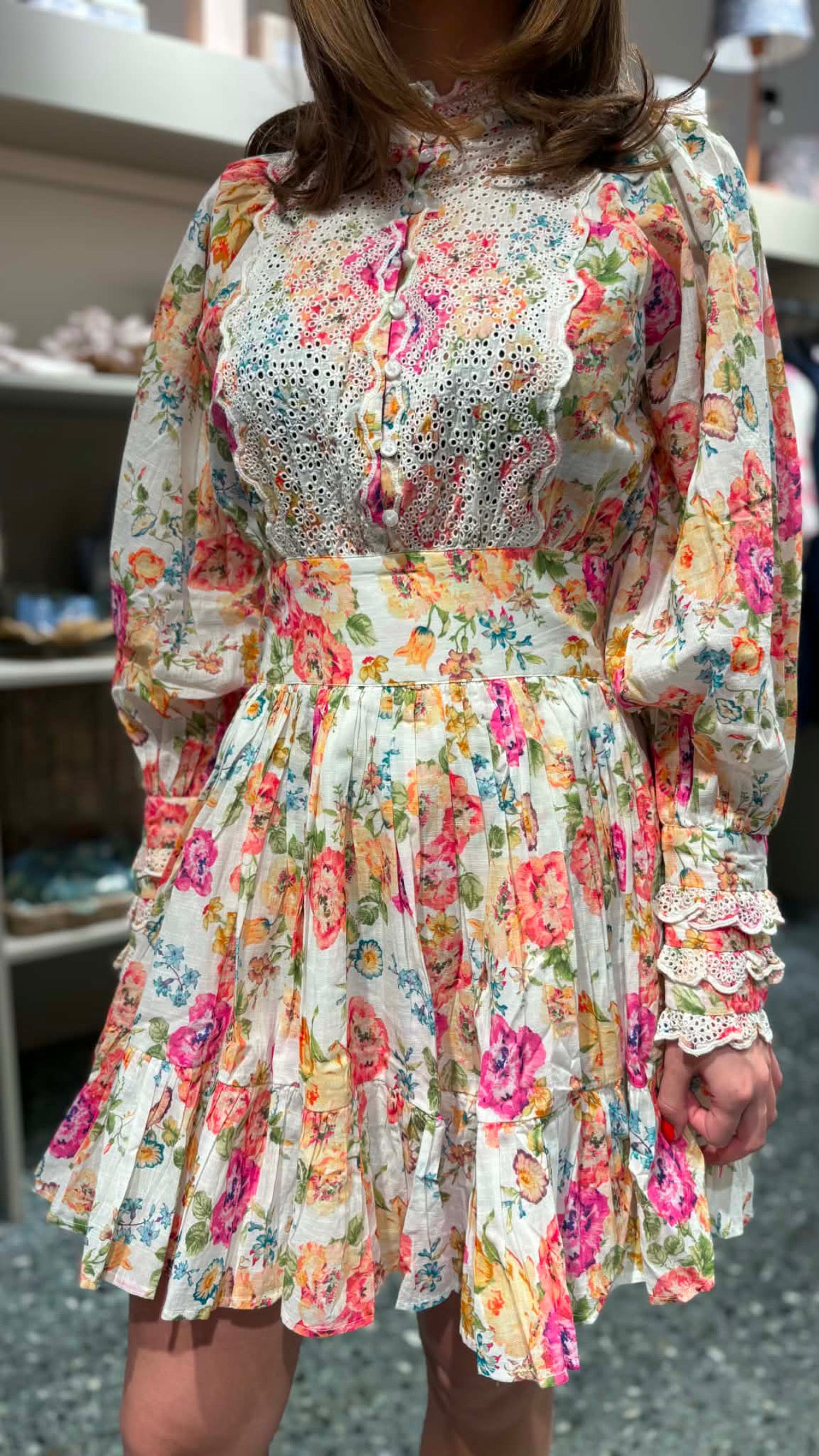 BY TIMO Cotton slub, mini dress, flora