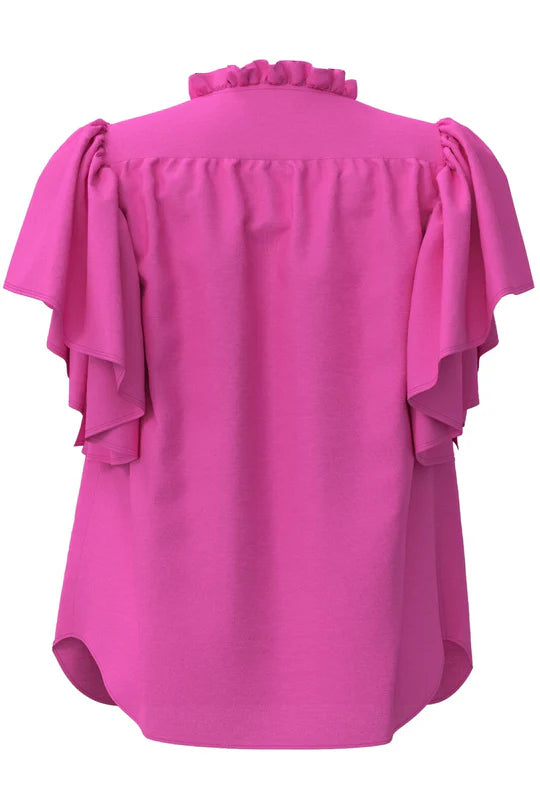 Co'Couture Hera SS Frill Topp, Rosa