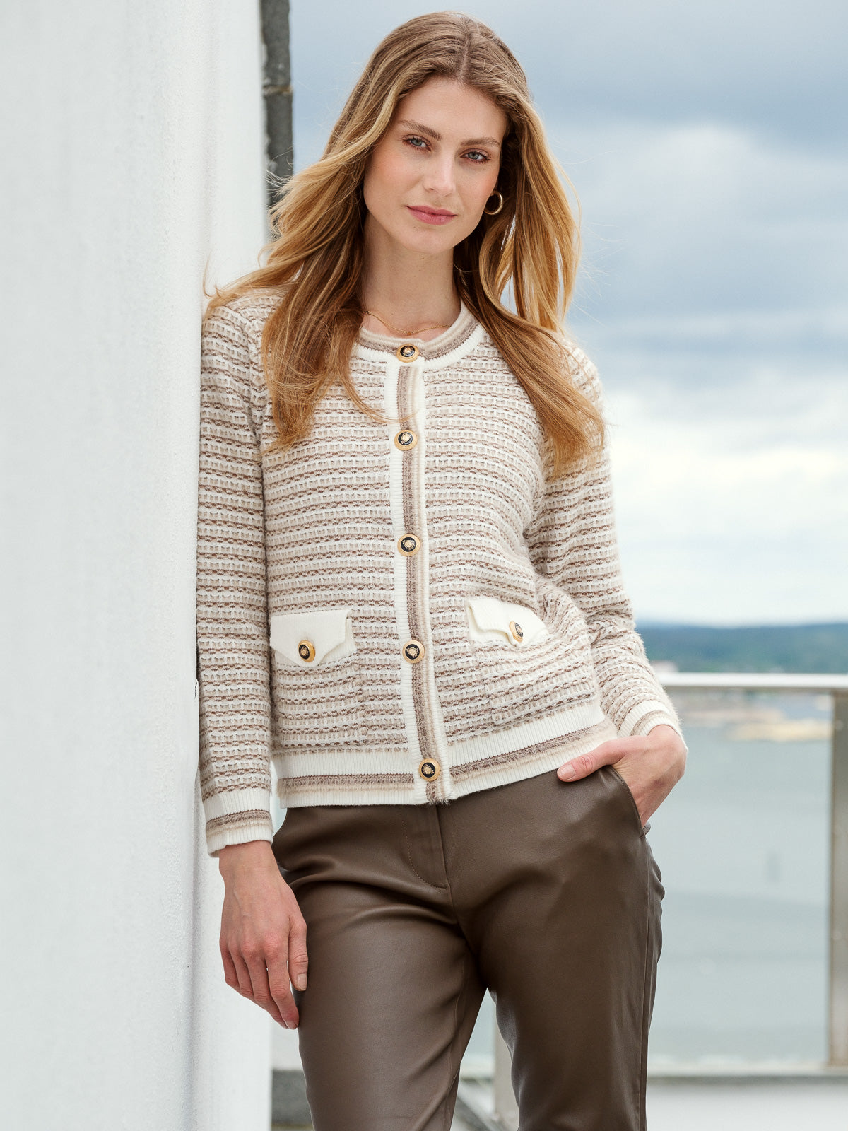 ANE MONE Trine Cardigan, Sand