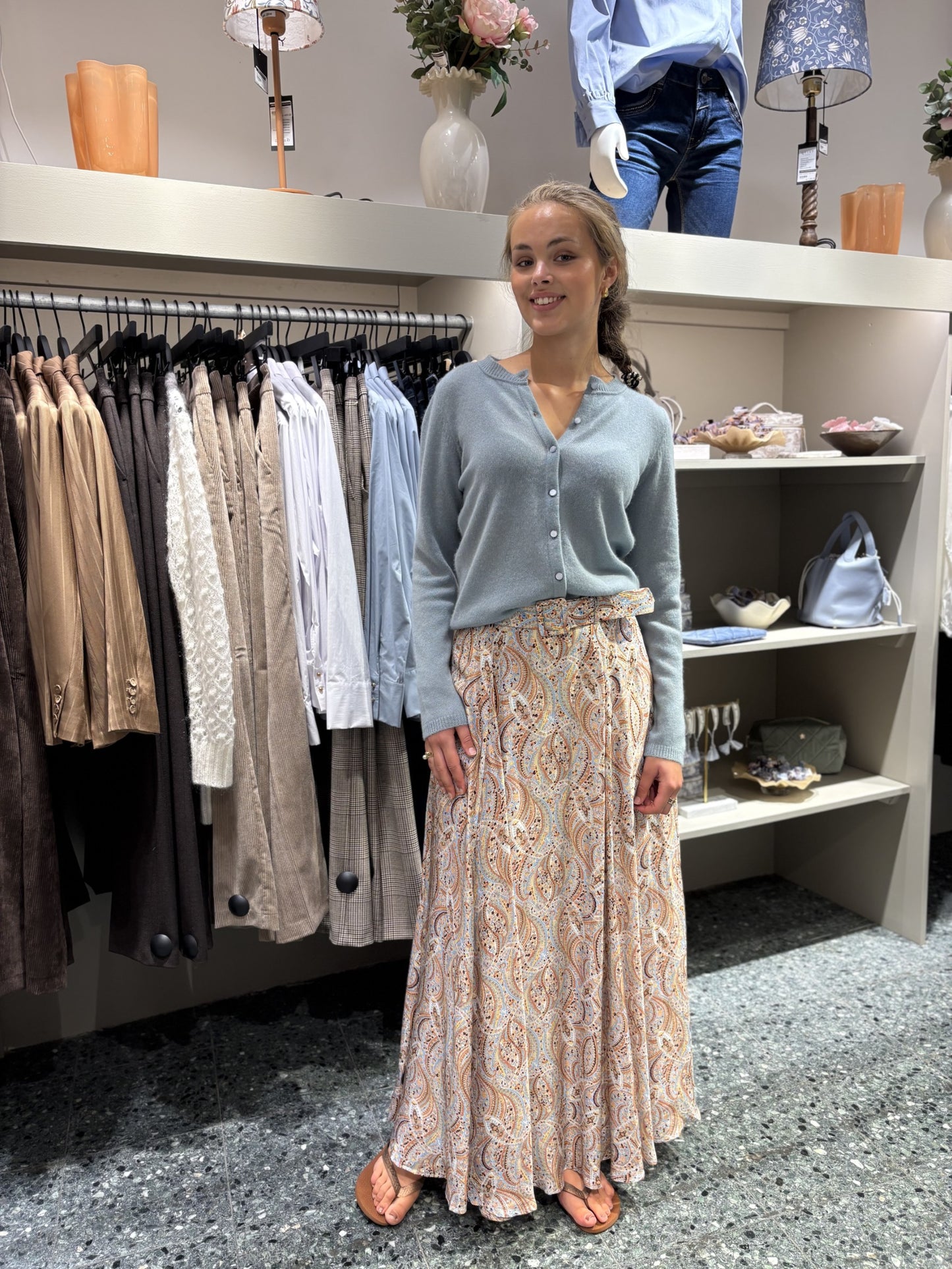 BY TIMO Striped Organza Maxi Skirt, Delicate Paisley