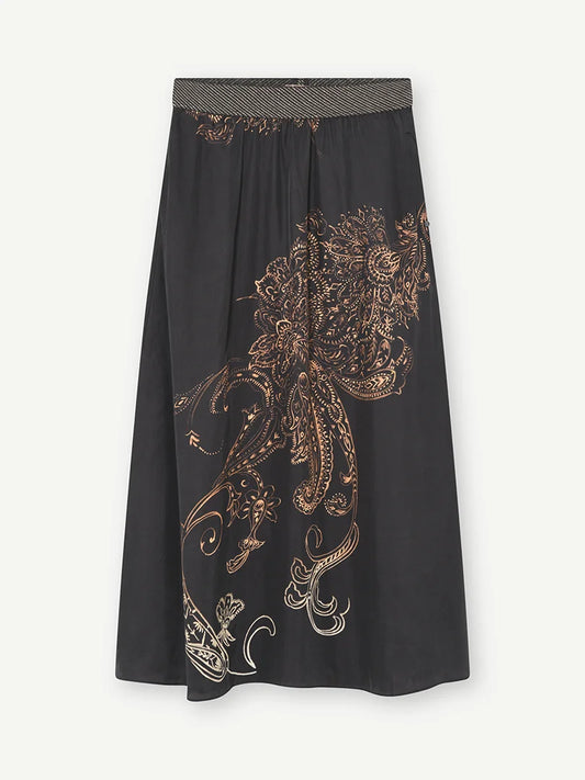 GUSTAV Lisa Long SKirt, Mulch med beige