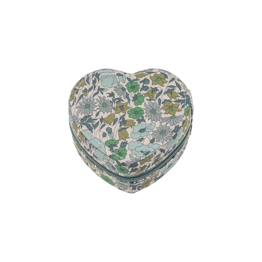 BON DEP JEWELRY BOX HEART MW LIBERTY POPPY AND DAISY TEAL
