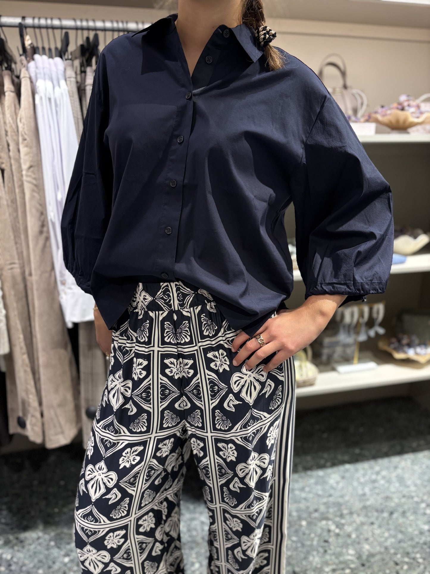 Mos Mosh Measa Linocut Pant, Salute Navy, Long