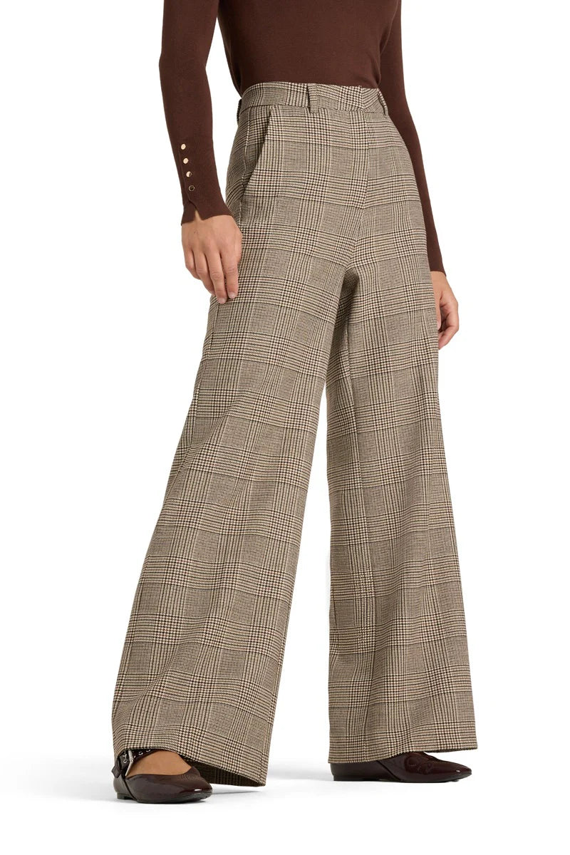 Cambio Alexis Wool Pants Glencheck Turtue/Brown