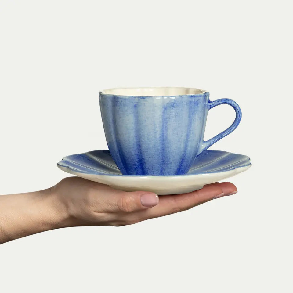 MATEUS Oyster Cup & Saucer 25cl , Light blue