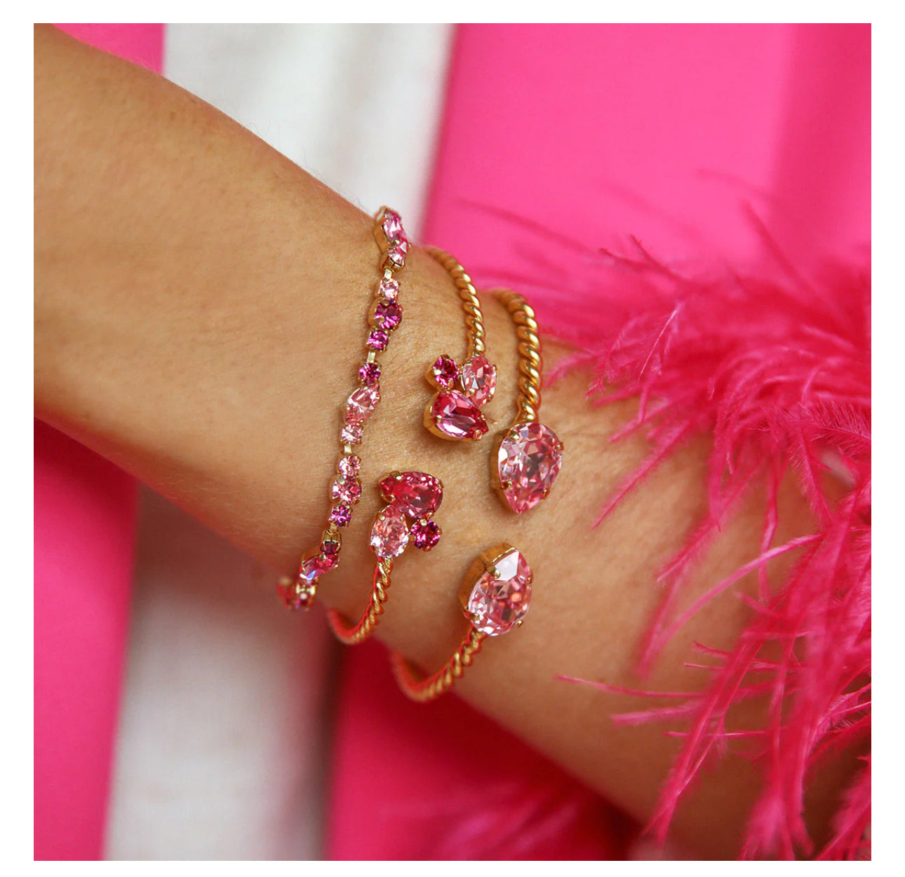 CAROLINE SVEDBOM Antonia Bracelet, Gold rose combo