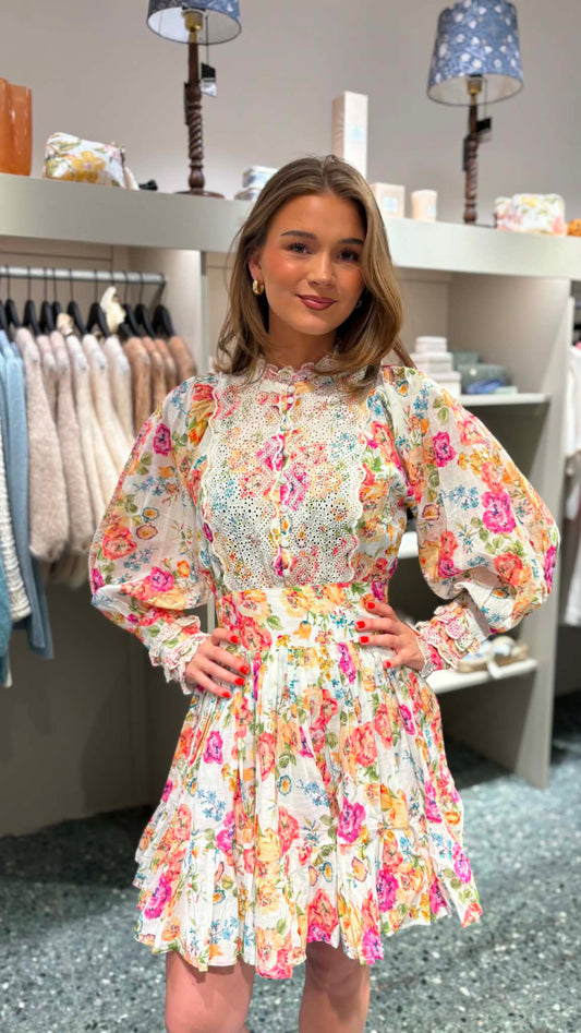 BY TIMO Cotton slub, mini dress, flora