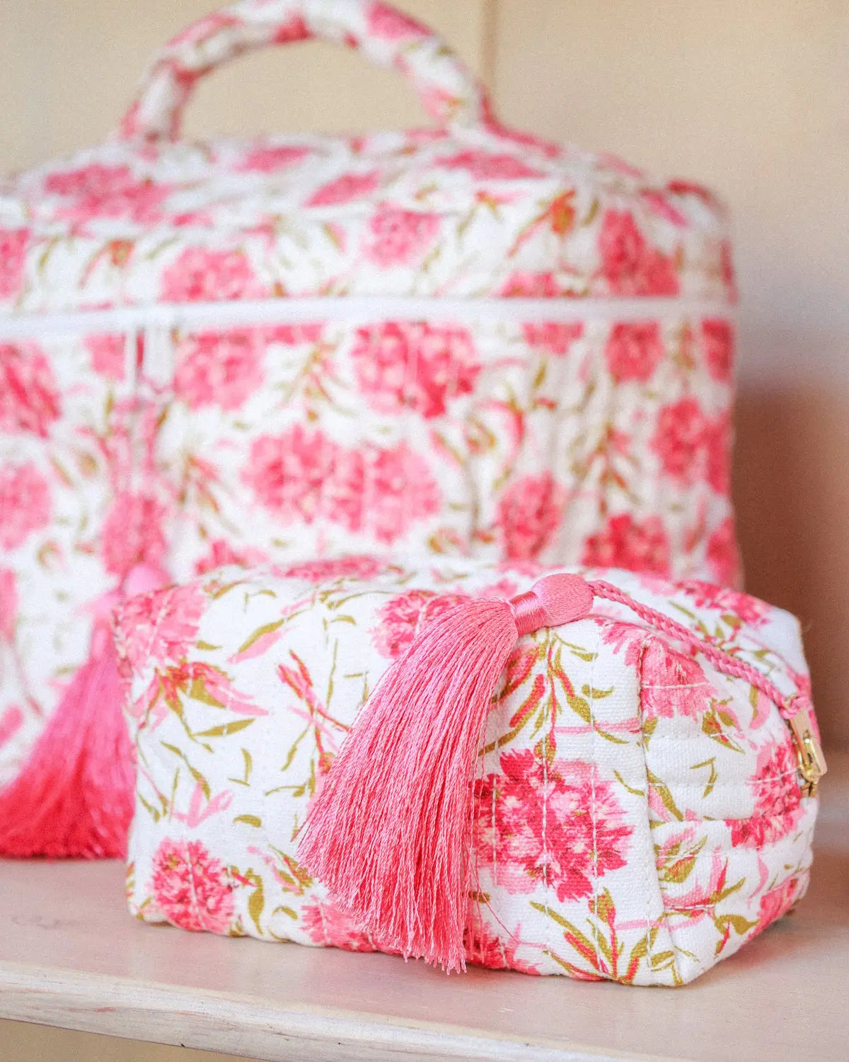 BY TIMO Cosmetic Bag, Pink Meadow