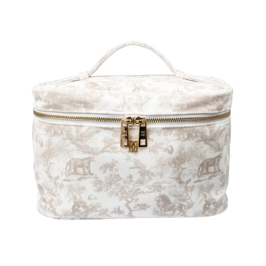 DARK velvet vanity bag large sand savannah pattern