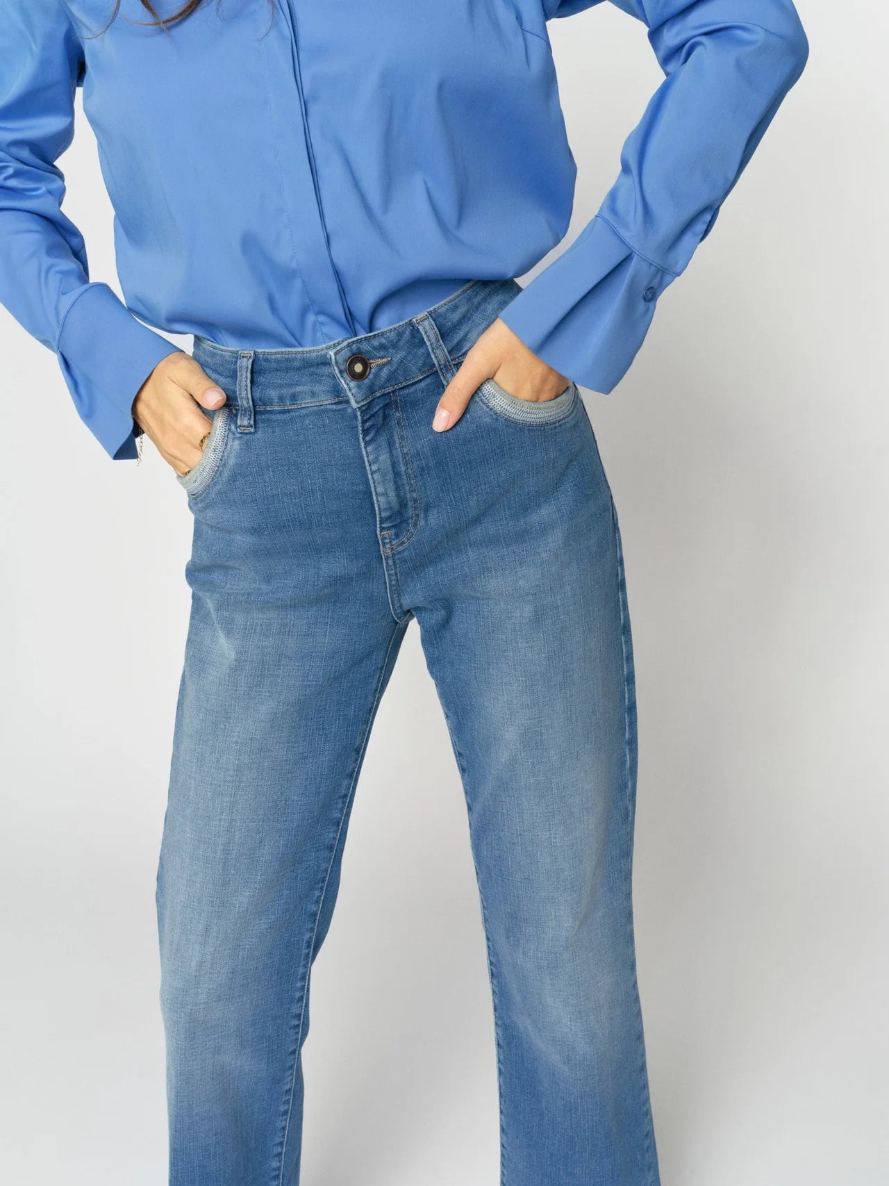 Mos Mosh Cecilia Perla Jeans, mid blue