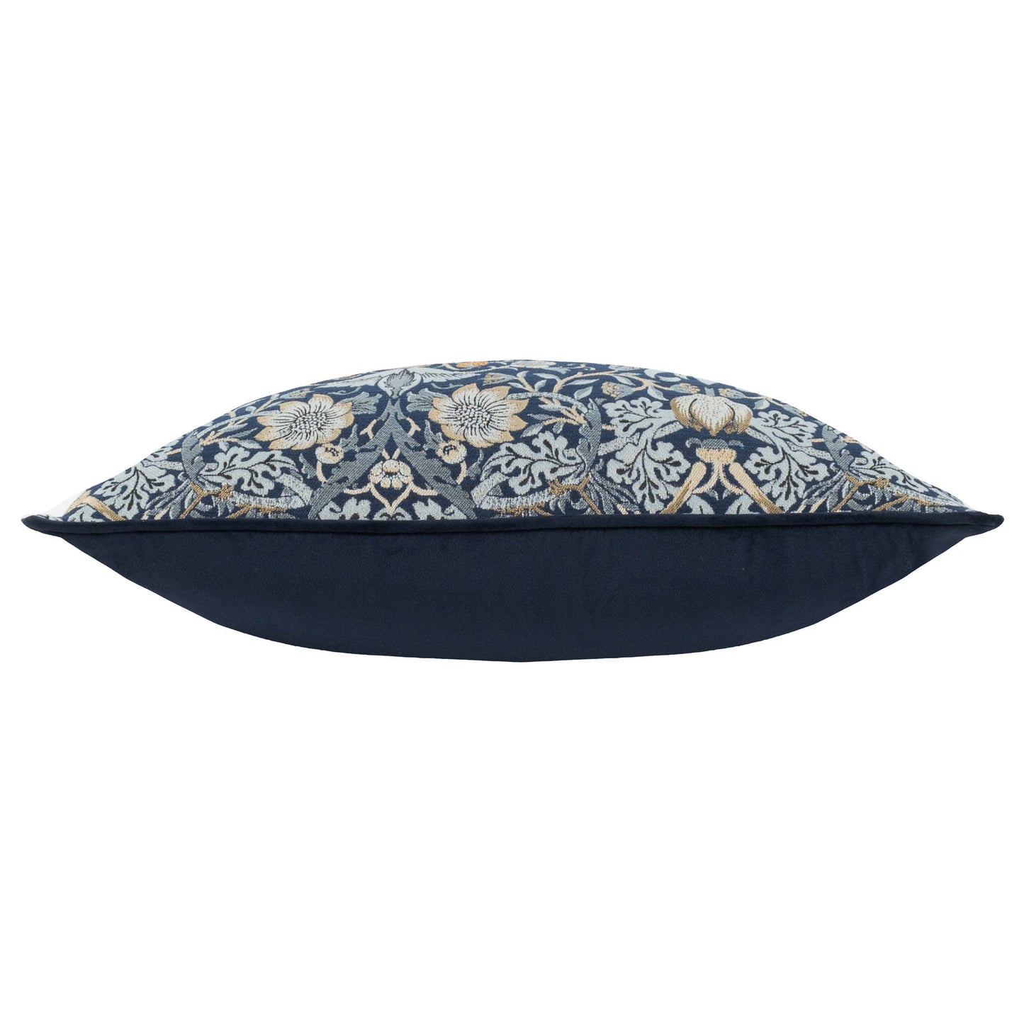 Strawberry Thief Piped Jacquard Cushion Indigo: Indigo / Cover Only / 55 x 55