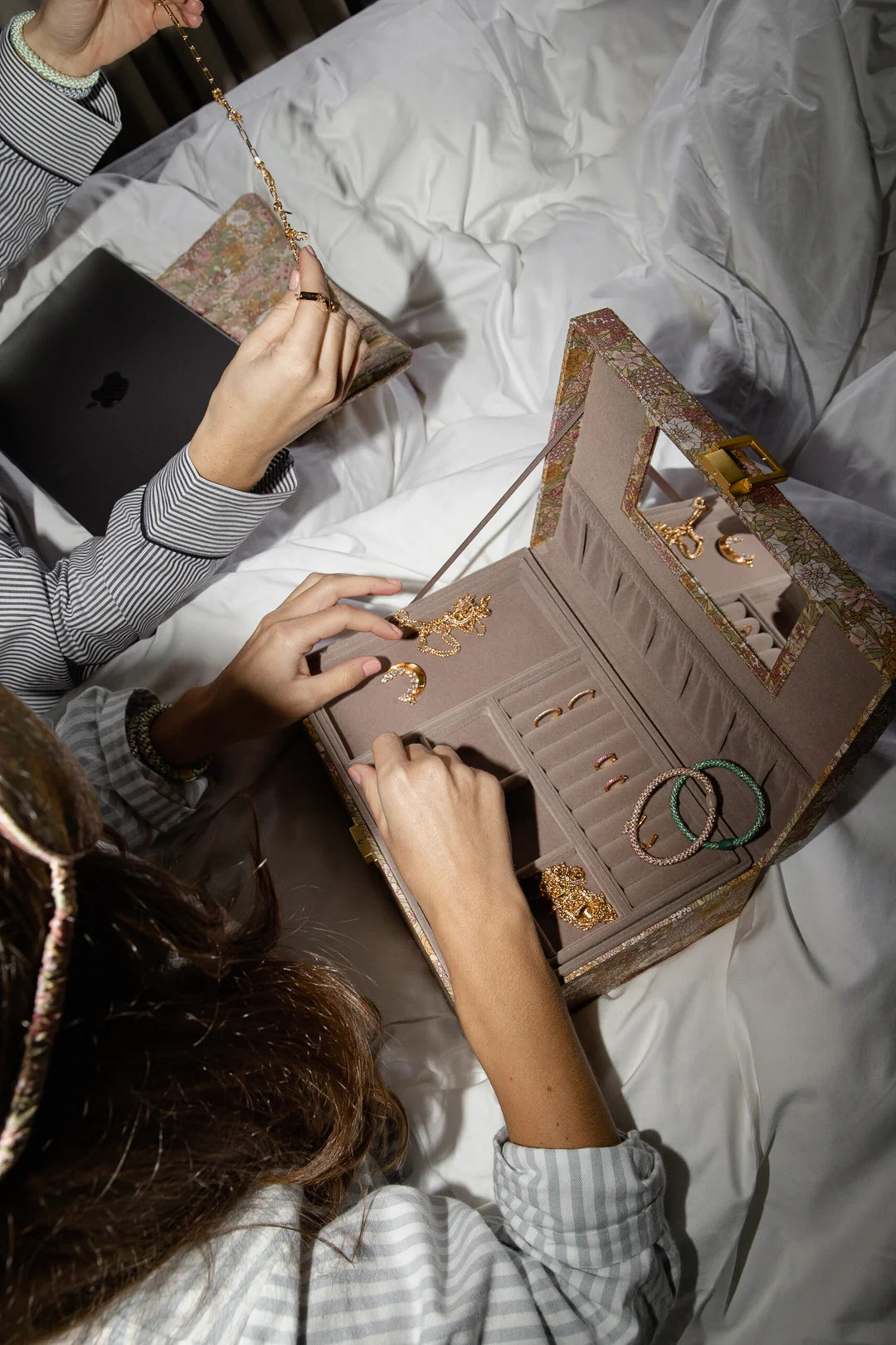 BON DEP Jewelry box square mw Liberty Katie and Millie Green