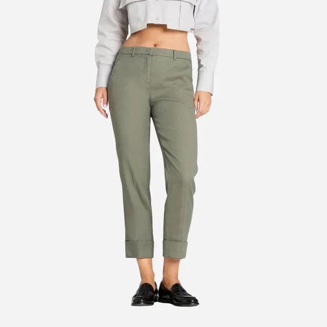 Cambio Krystal lin bukse, shadow green