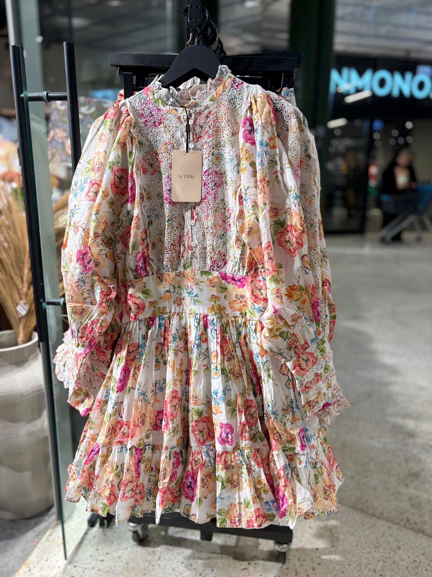 BY TIMO Cotton slub, mini dress, flora