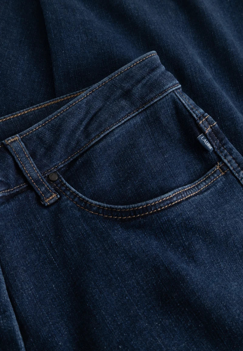 Laurie Amelia Raw Straight Cropped, Dark Blue Denim