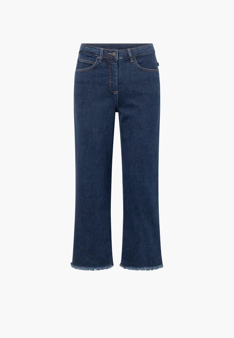 Laurie Amelia Raw Straight Cropped, Dark Blue Denim