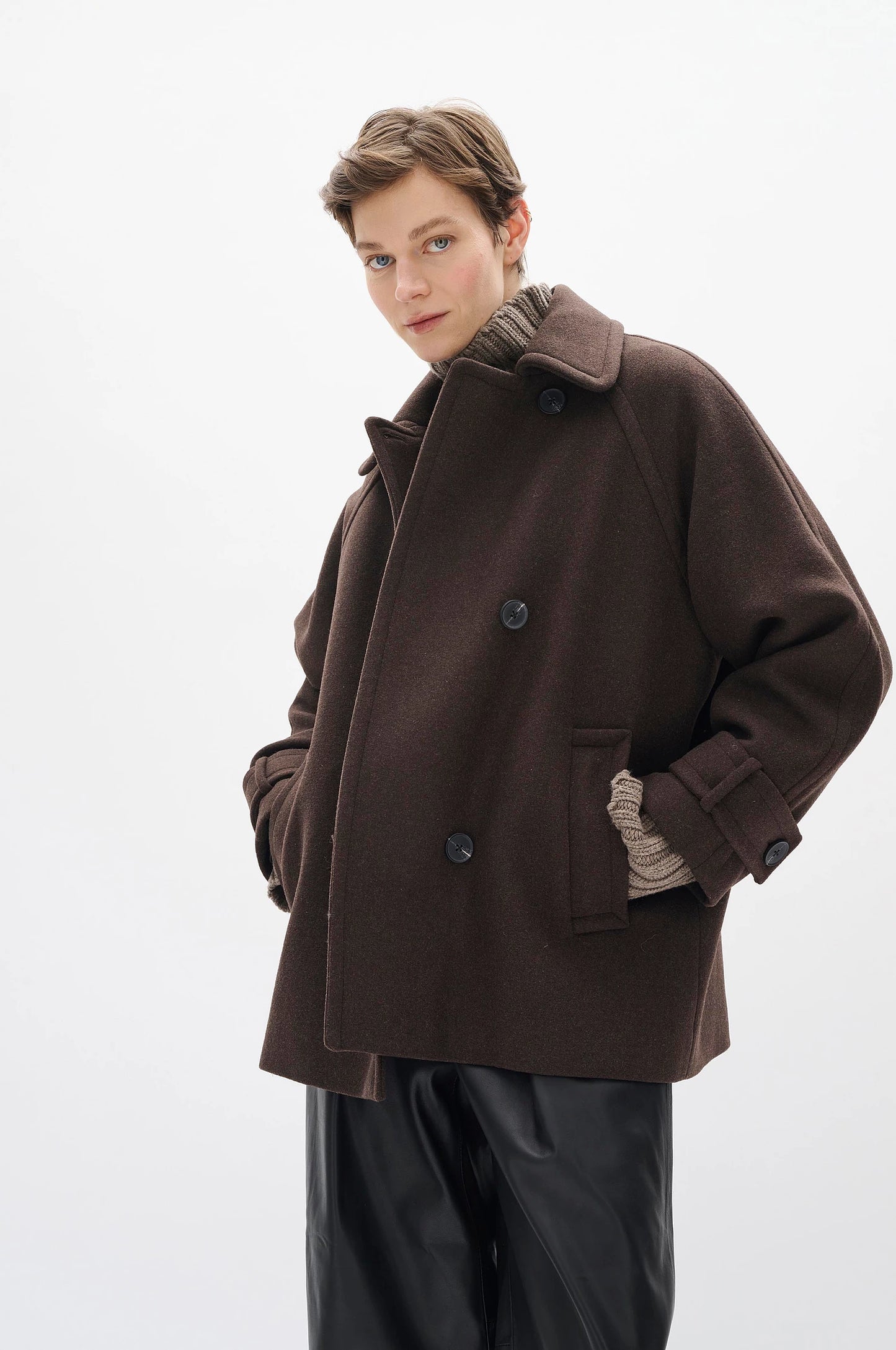 InWear Ullkåpe Thora Minona Coat R, chocolate brown
