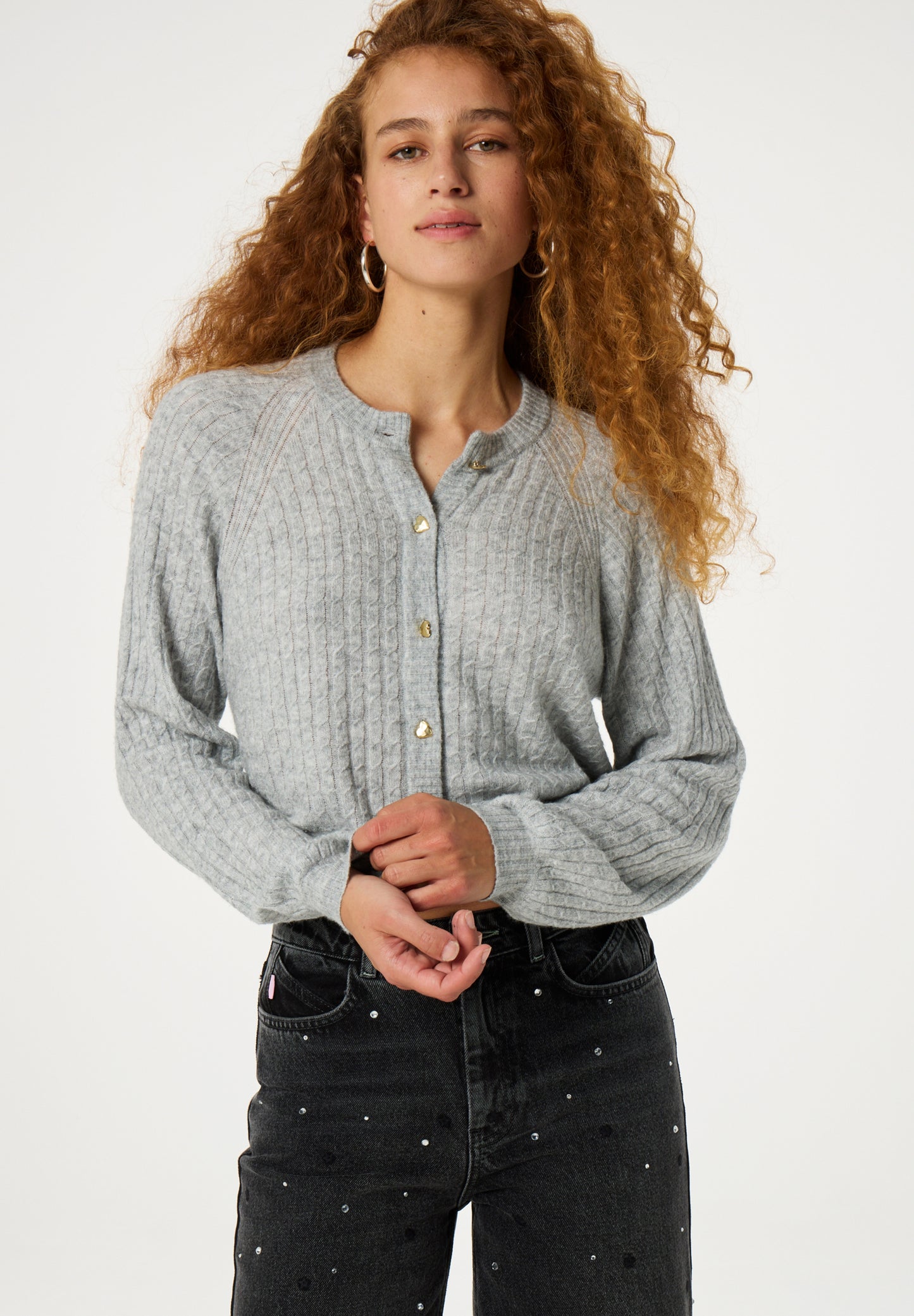 FABIENNE CHAPOT Charlotta Cardigan, Grey Melange