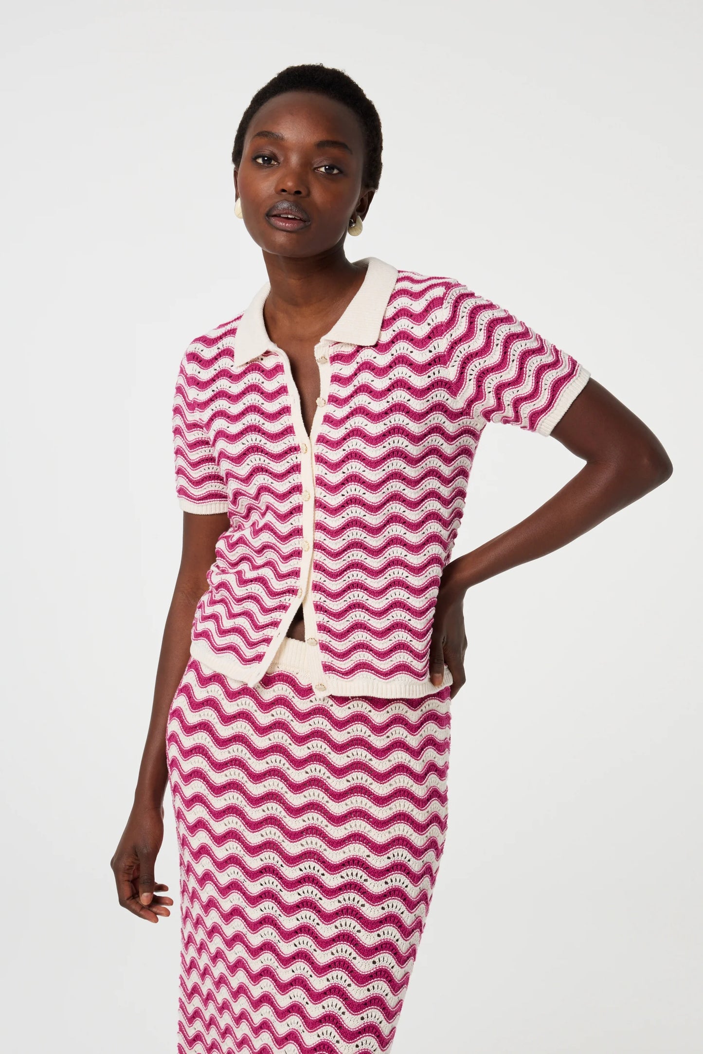 FABIENNE CHAPOT Caro crochet Cardigan, Rosa