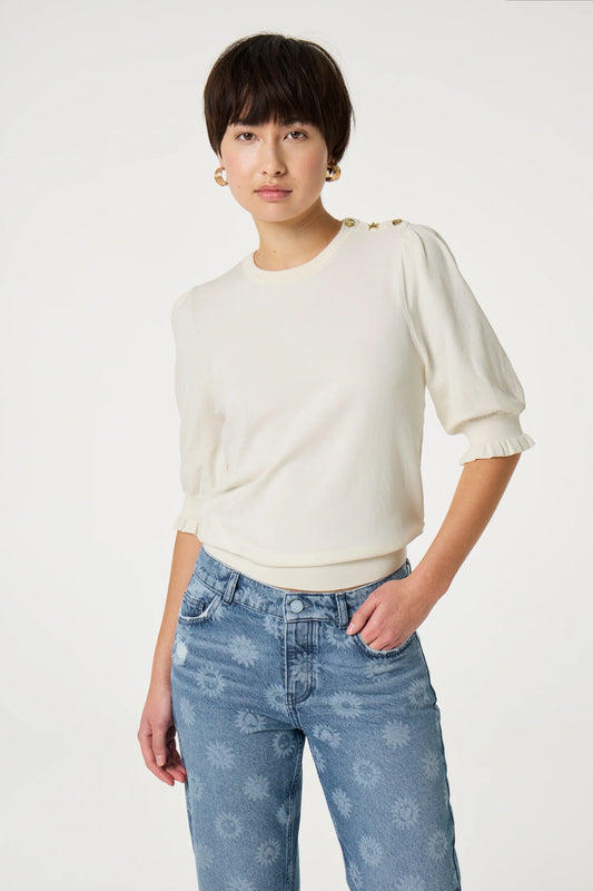 FABIENNE CHAPOT Molly Short sleeve Pullover, Cozy white