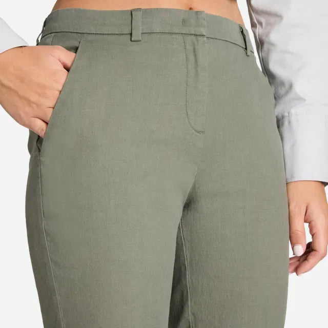 Cambio Krystal lin bukse, shadow green