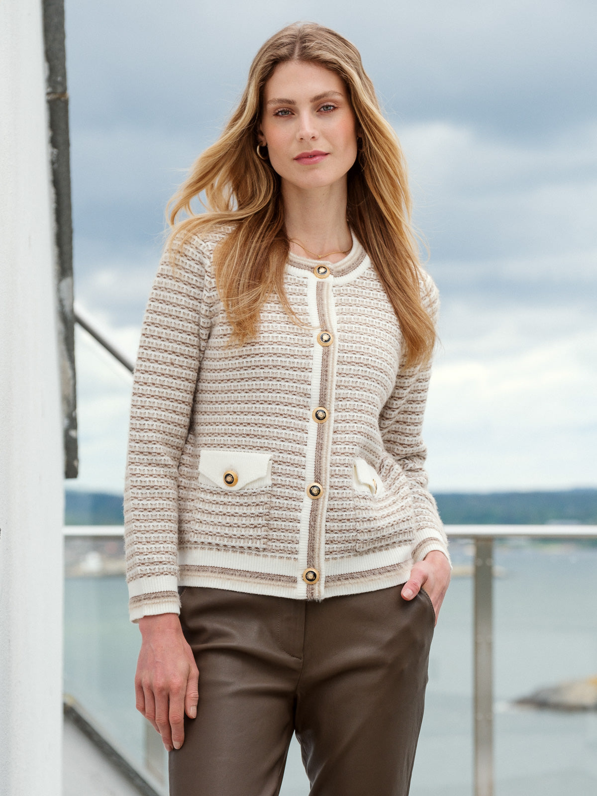 ANE MONE Trine Cardigan, Sand