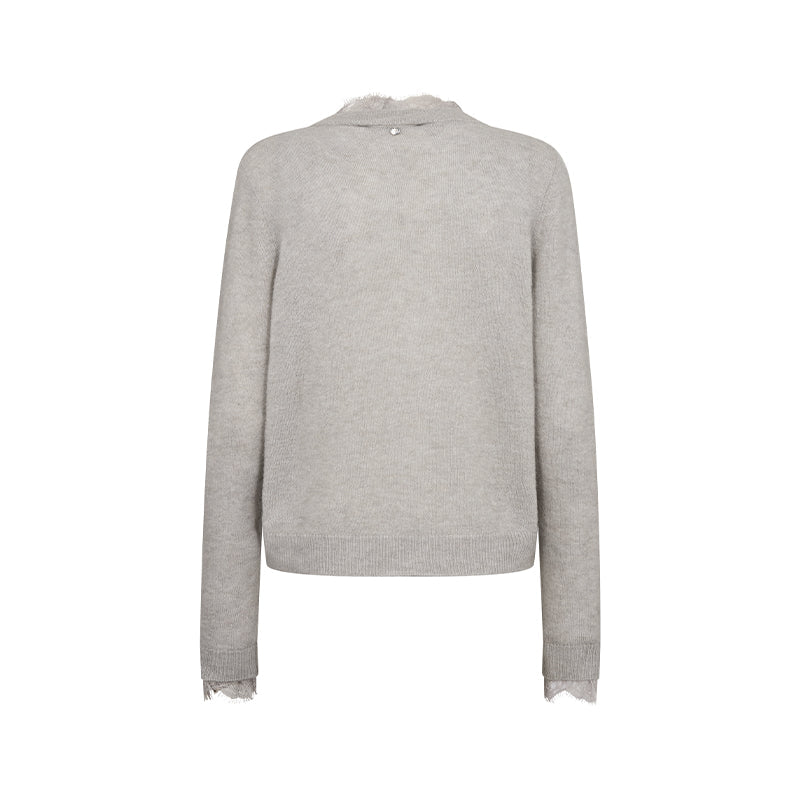 Mos Mosh Helmi Lace Knit Cardigan, 821 Mourning Dove