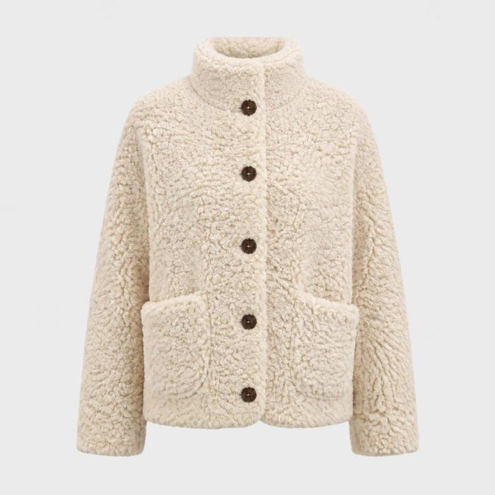 From Paris With Love Long Teddy Jacket Offwhite One Size