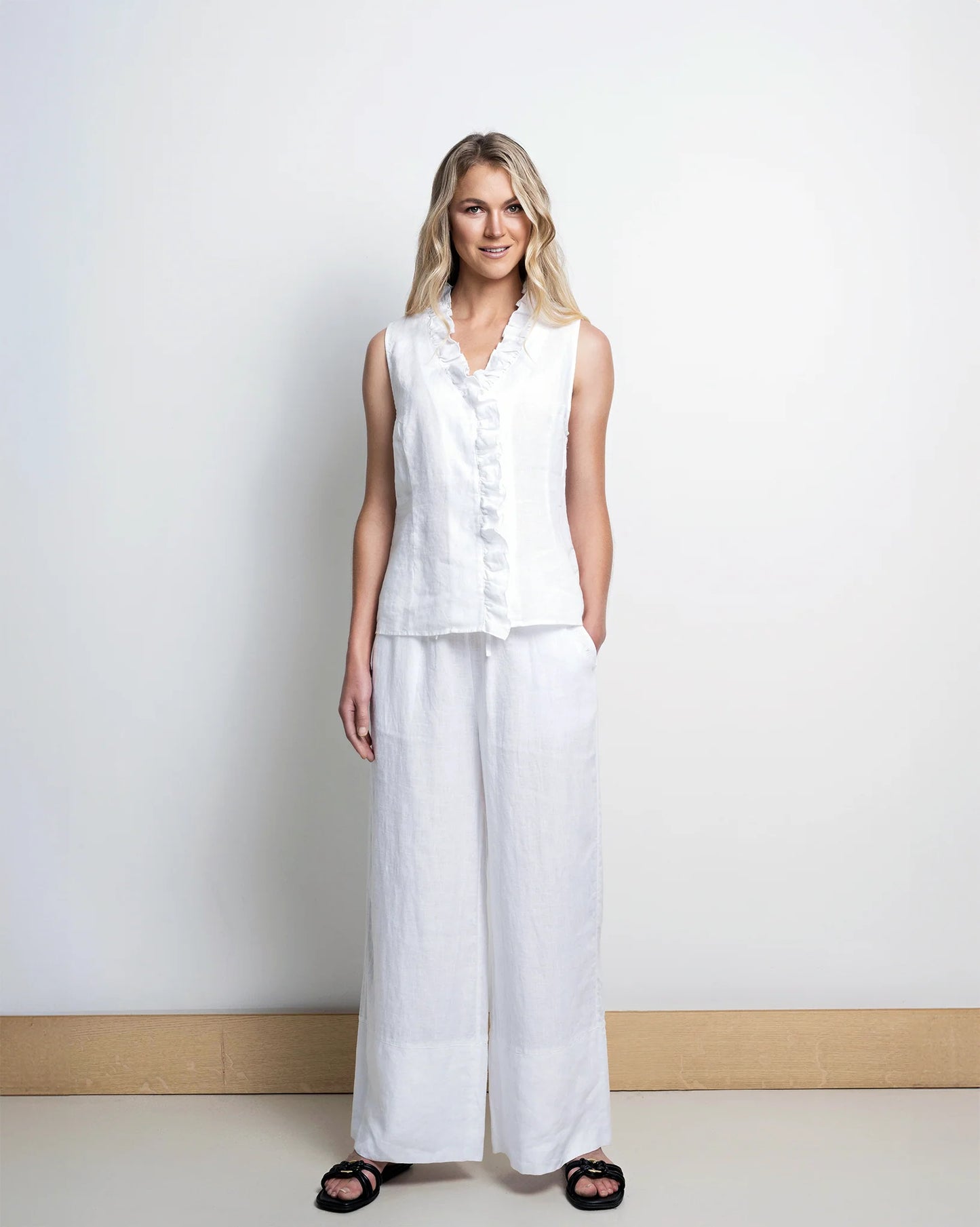 CLOSE TO MY HEART Lou wide pants, White